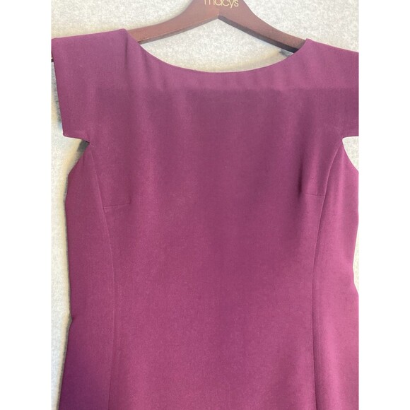mm lafleur Sz 0 dress Plum Sheath Cap Sleeve Work Wear Easy Care Boss Lady - Picture 2 of 10